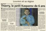 Article paru dans la Dépêche de cette semaine suite à la 2ème place de Thierry au championnat de l'Eure Jeunes disputé à Gisors début novembre